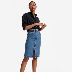 Everlane Denim Button-Front Pencil Skirt Sz 32